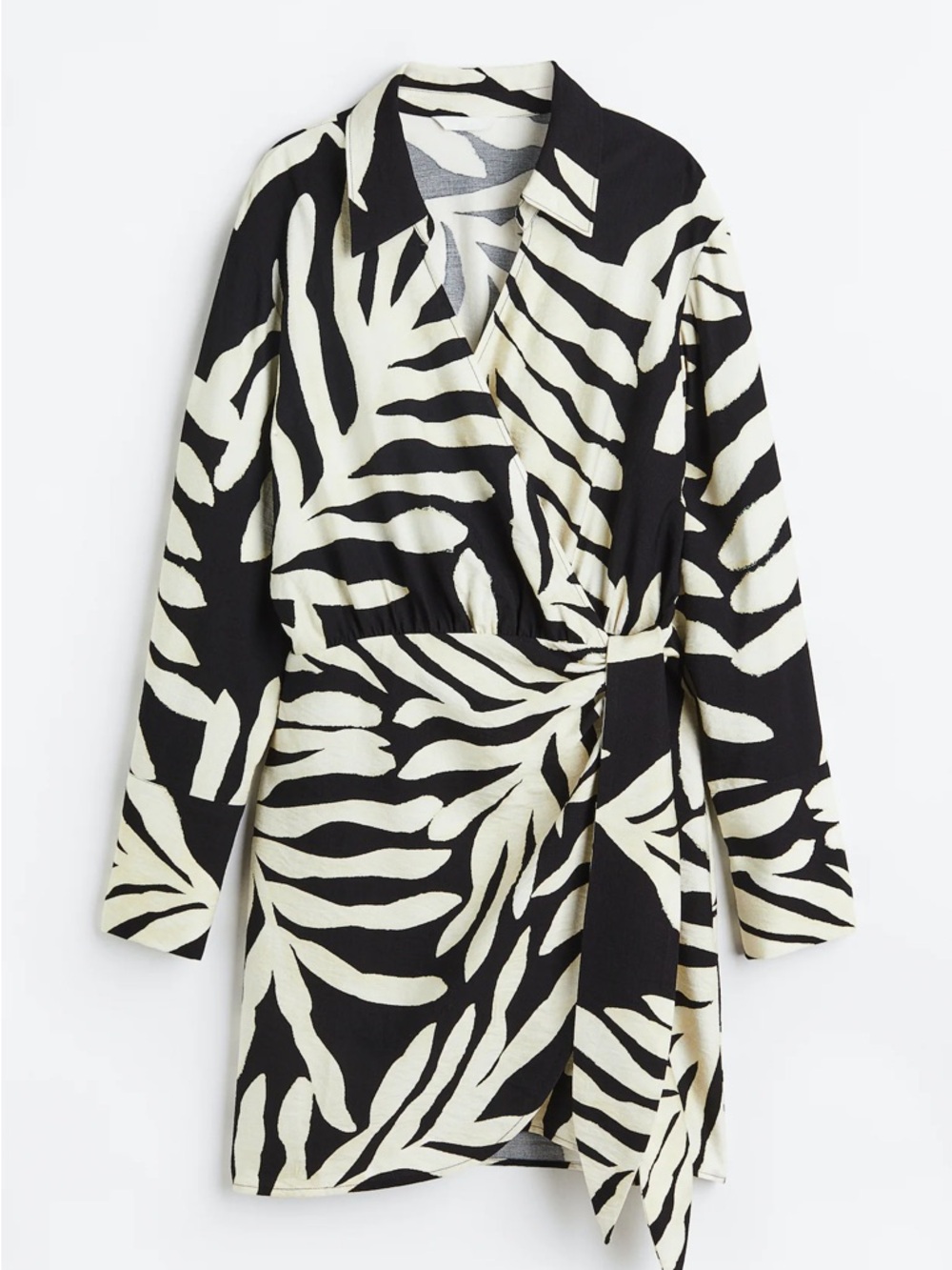 H&M Black and Cream wrap dress